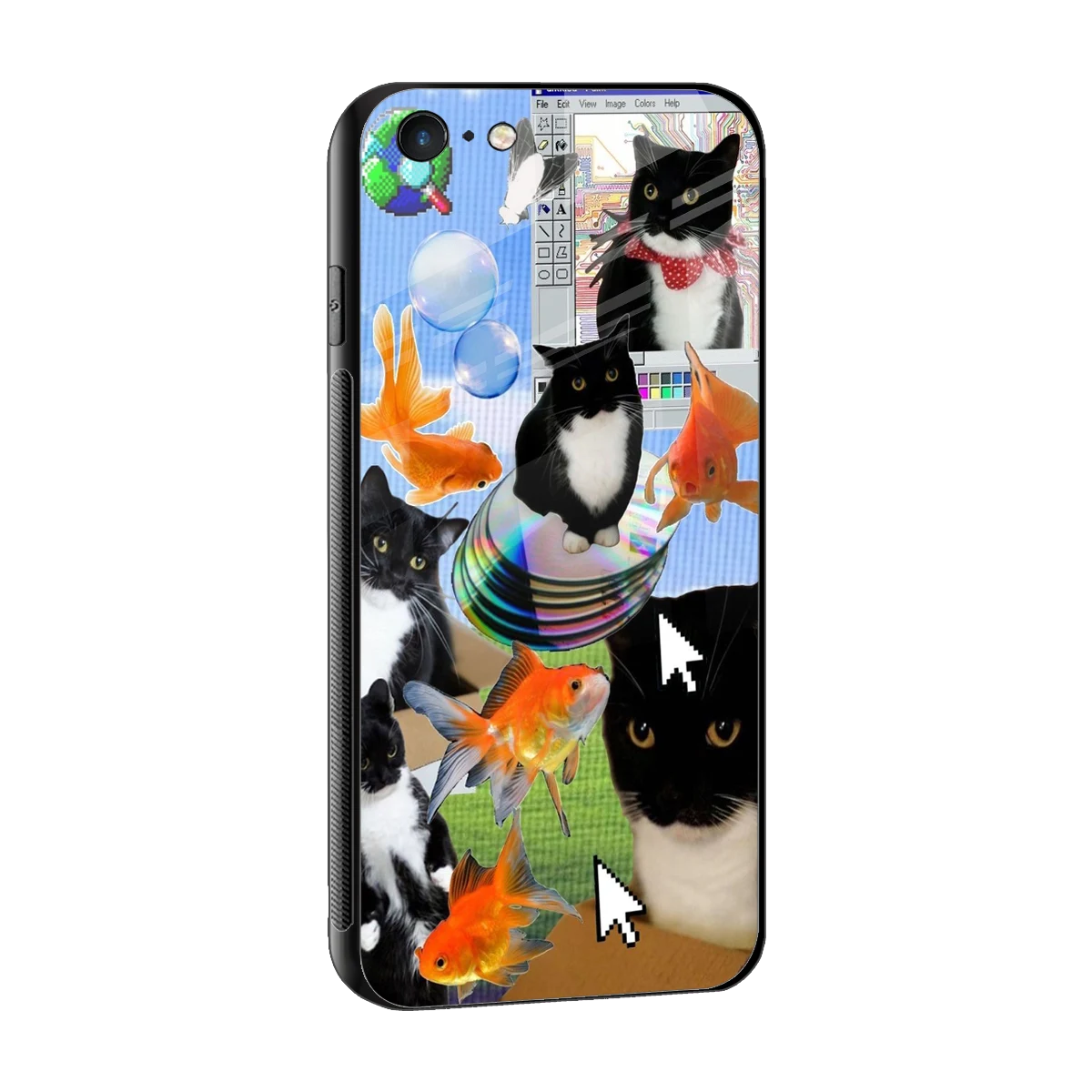 Techno Kitties sleek iphone 6s plus cover with tempered glass back and TPU edges