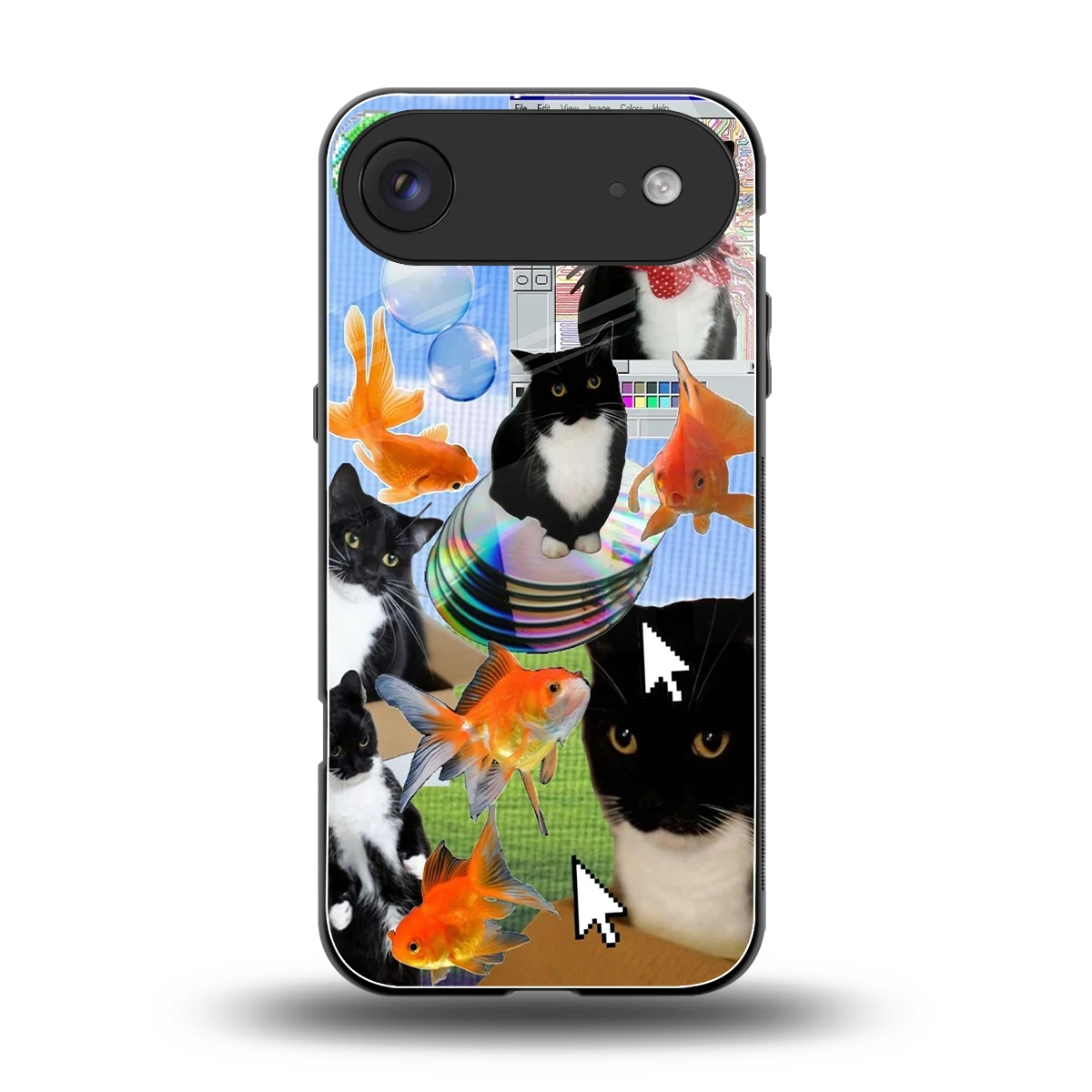 Techno Kitties back phone cover | glass case for iphone air