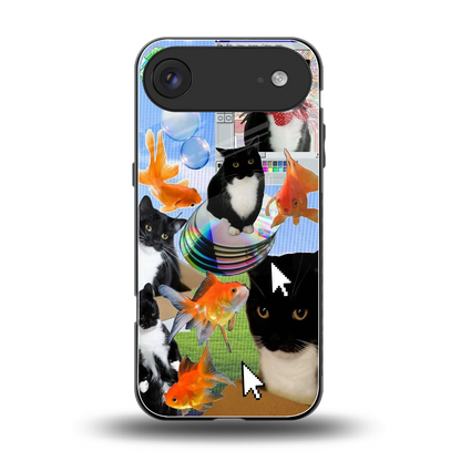 Techno Kitties back phone cover | glass case for iphone air