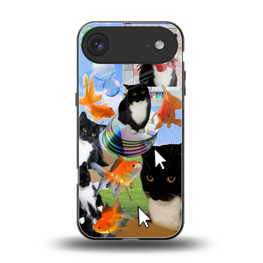 Techno Kitties back phone cover | glass case for iphone air