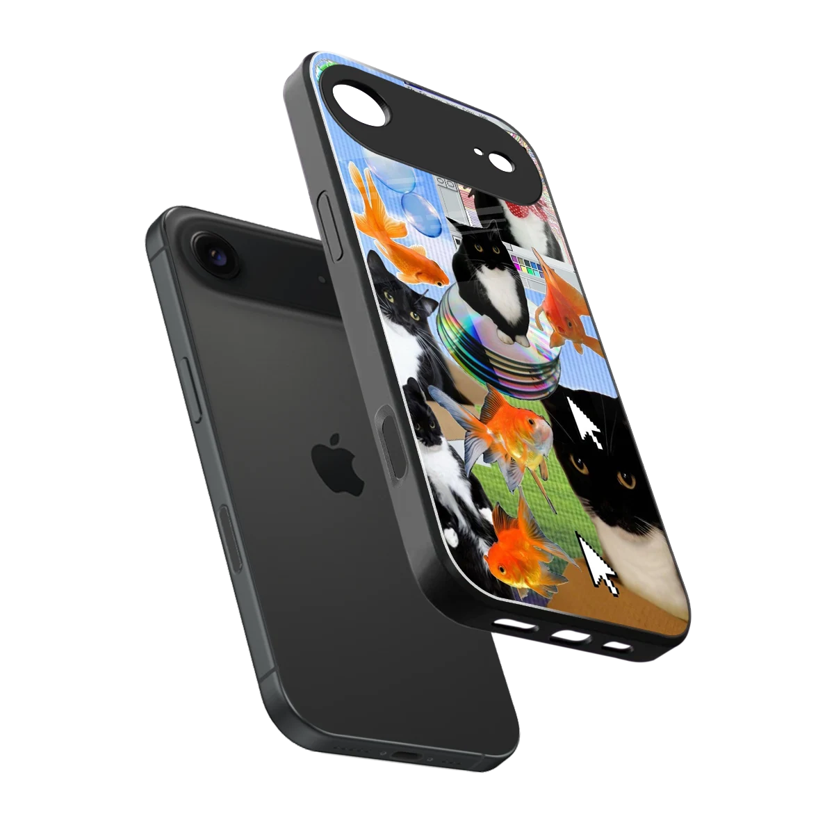 Techno Kitties sleek iphone air cover with tempered glass back and TPU edges
