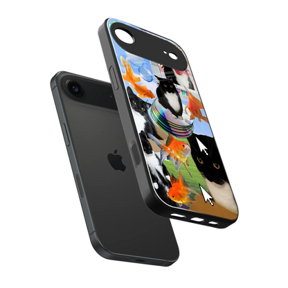 Techno Kitties sleek iphone air cover with tempered glass back and TPU edges