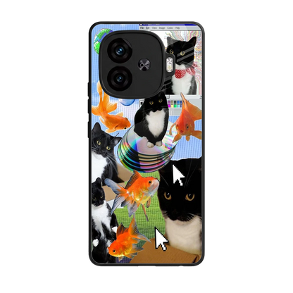 Techno Kitties back phone cover | glass case for iqoo neo 10r 5g