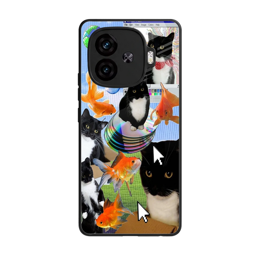 Techno Kitties back phone cover | glass case for iqoo neo 10r 5g