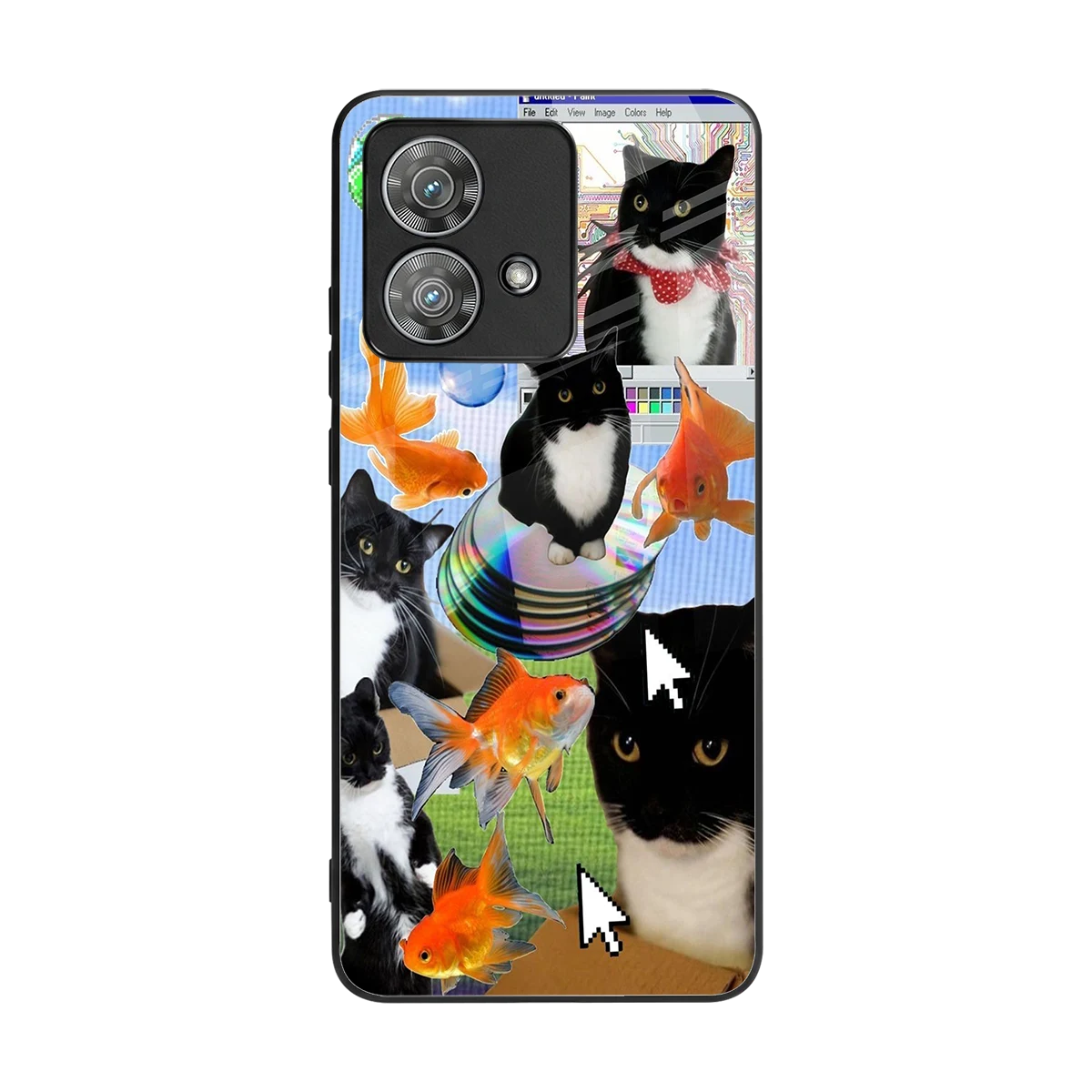 Techno Kitties back phone cover | glass case for motorola edge 40 neo 5g