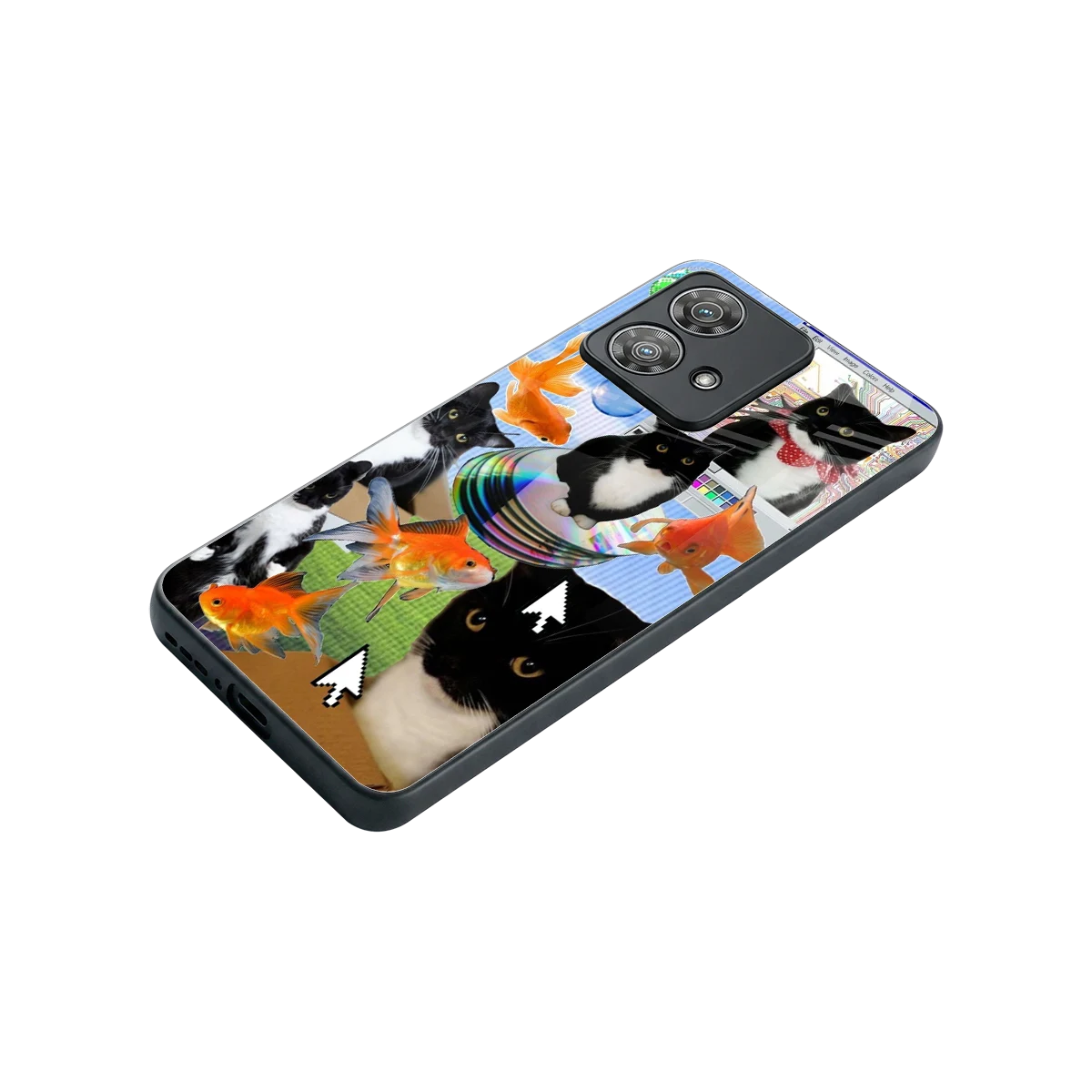 Techno Kitties stylish phone case for motorola edge 40 neo 5g | glossy glass and slim fit