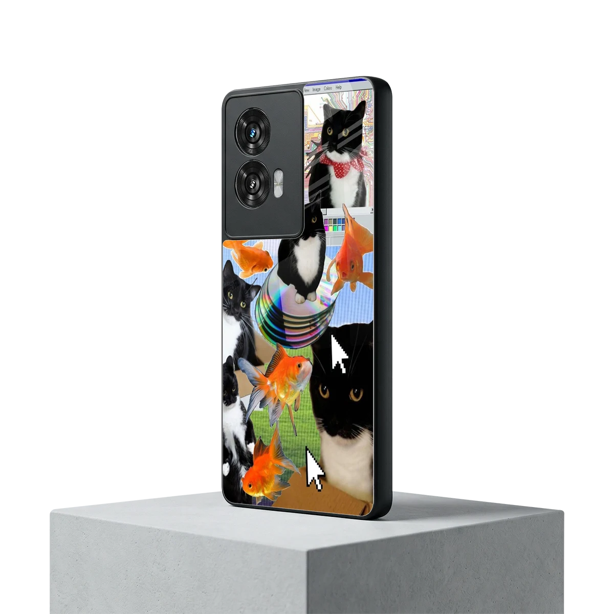 Techno Kitties motorola edge 50 fusion mobile cover | shockproof glass phone case