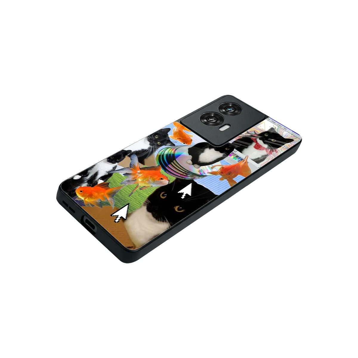 Techno Kitties stylish phone case for motorola edge 50 fusion | glossy glass and slim fit