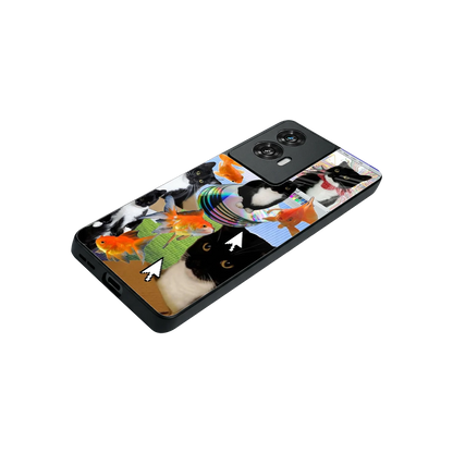Techno Kitties stylish phone case for motorola edge 50 fusion | glossy glass and slim fit