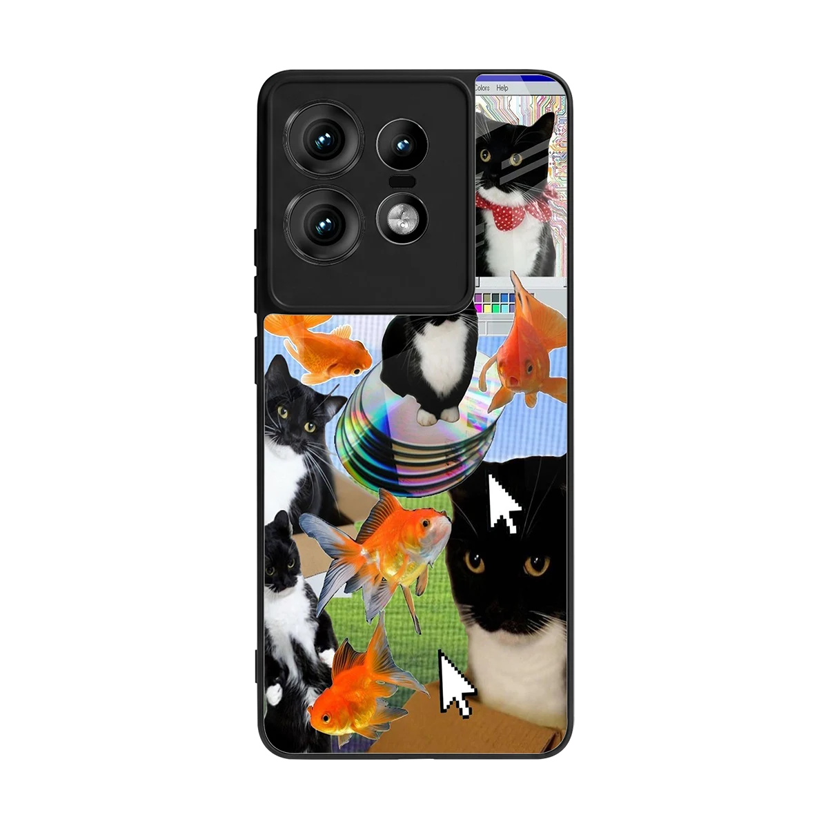 Techno Kitties back phone cover | glass case for motorola edge 50 pro