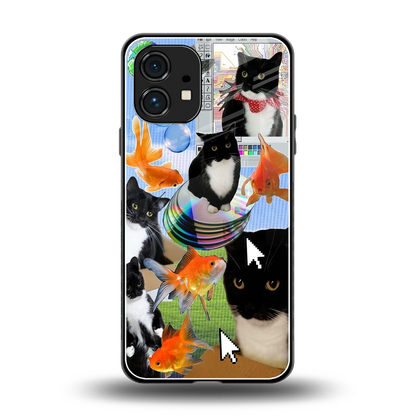 Techno Kitties back phone cover | glass case for nothing phone 1