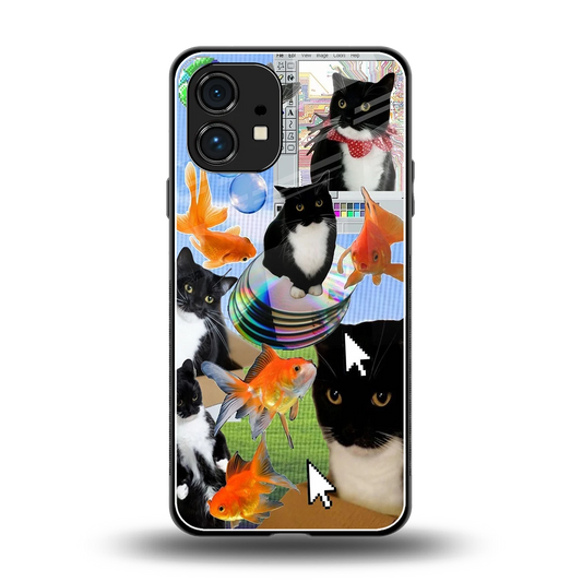 Techno Kitties back phone cover | glass case for nothing phone 1