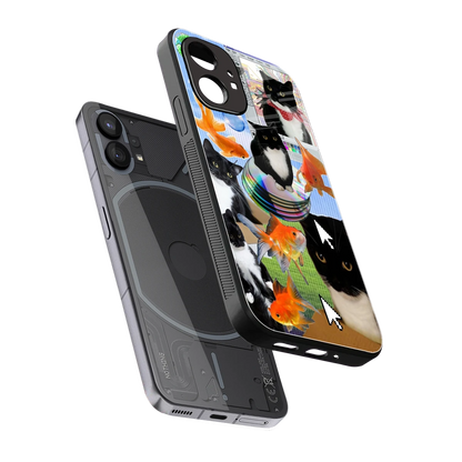 Techno Kitties sleek nothing phone 1 cover with tempered glass back and TPU edges