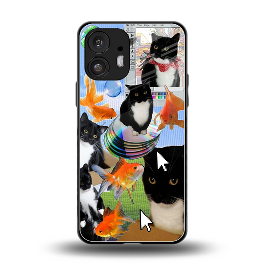 Techno Kitties back phone cover | glass case for nothing phone 2