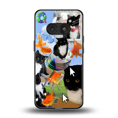 Techno Kitties back phone cover | glass case for nothing phone 2a