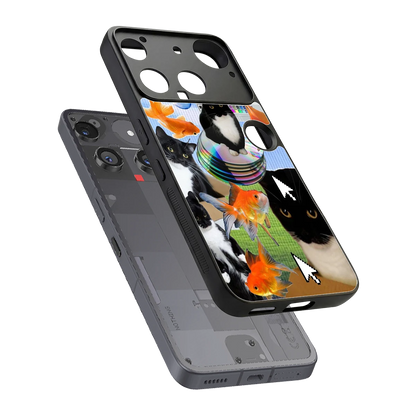 Techno Kitties sleek nothing phone 3 cover with tempered glass back and TPU edges
