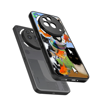 Techno Kitties sleek nothing phone 3a pro cover with tempered glass back and TPU edges