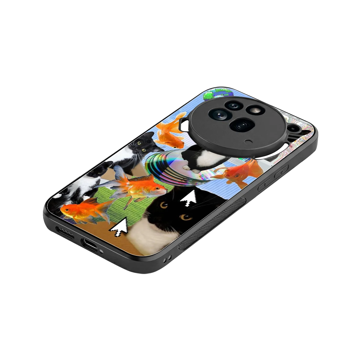 Techno Kitties stylish phone case for nothing phone 3a pro | glossy glass and slim fit