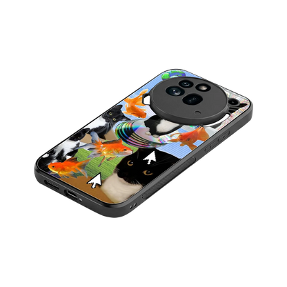 Techno Kitties stylish phone case for nothing phone 3a pro | glossy glass and slim fit