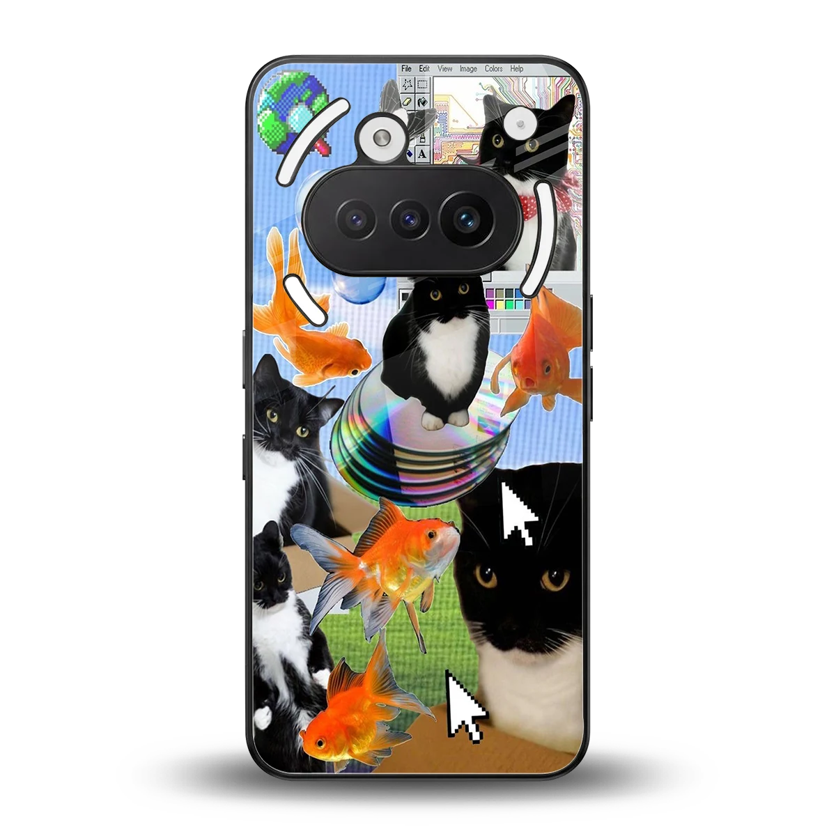 Techno Kitties back phone cover | glass case for nothing phone 3a