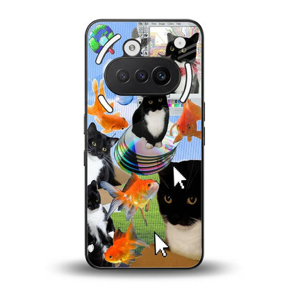Techno Kitties back phone cover | glass case for nothing phone 3a
