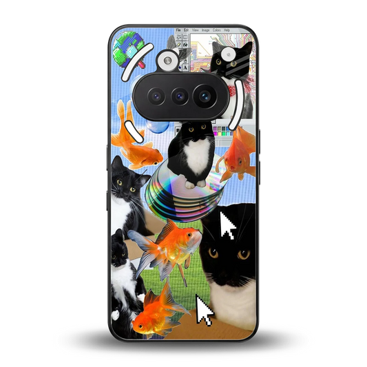 Techno Kitties back phone cover | glass case for nothing phone 3a