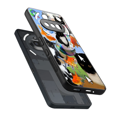 Techno Kitties sleek nothing phone 3a cover with tempered glass back and TPU edges