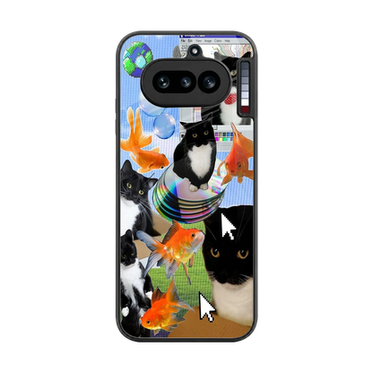 Techno Kitties back phone cover | glass case for nothing phone 4a