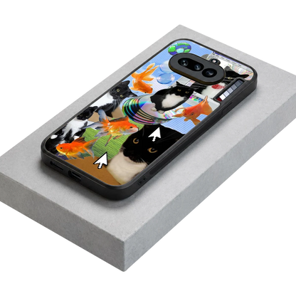 Techno Kitties stylish phone case for nothing phone 4a | glossy glass and slim fit