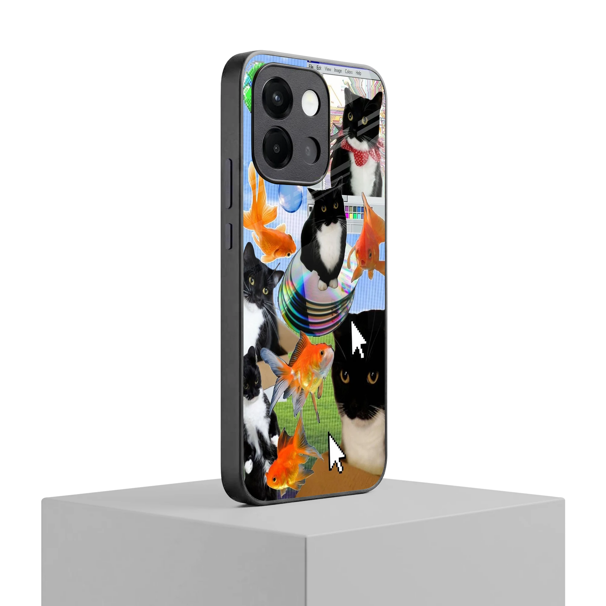 Techno Kitties oneplus 13s mobile cover | shockproof glass phone case