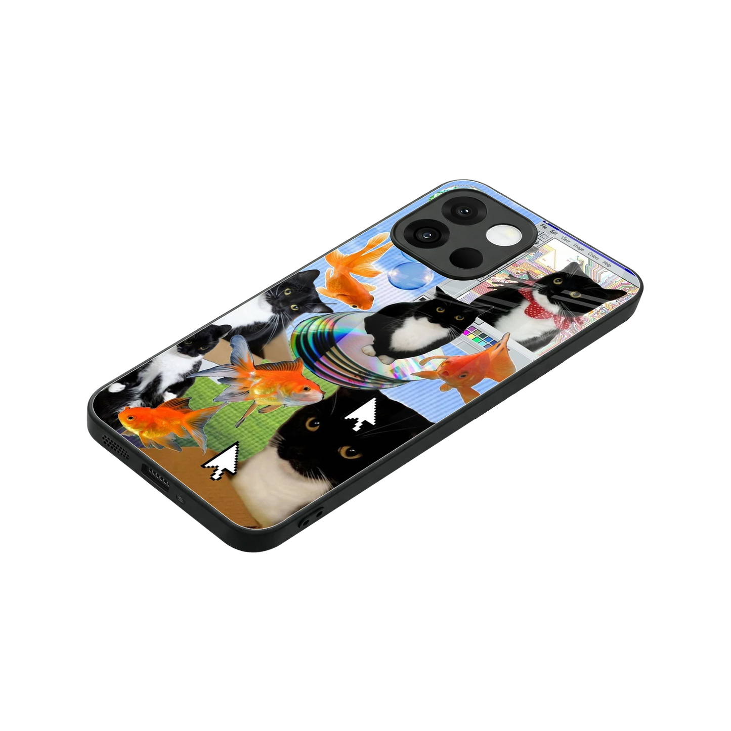 Techno Kitties stylish phone case for oneplus 13s | glossy glass and slim fit