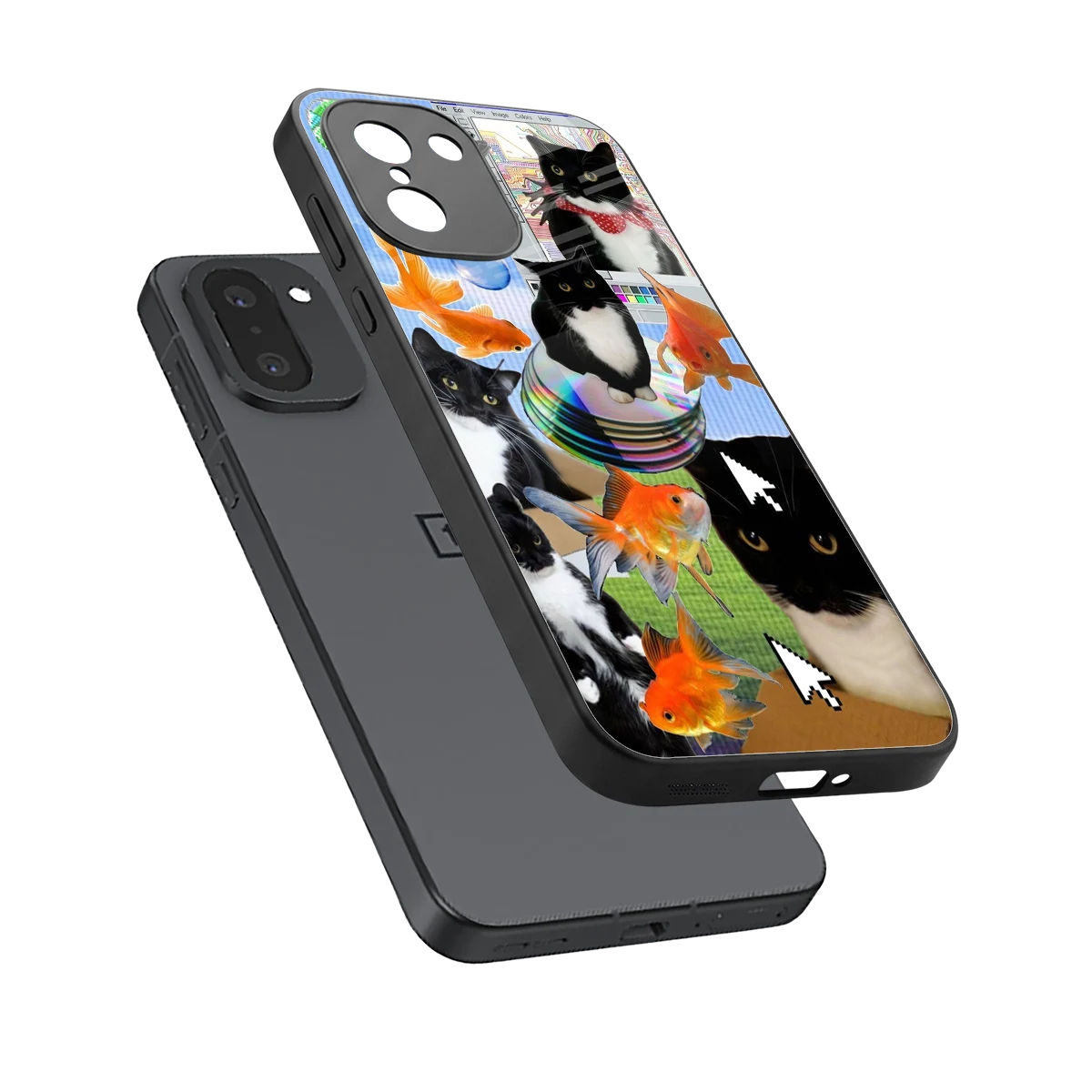 Techno Kitties sleek oneplus 15r cover with tempered glass back and TPU edges