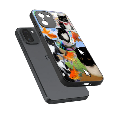 Techno Kitties sleek oneplus 15r cover with tempered glass back and TPU edges
