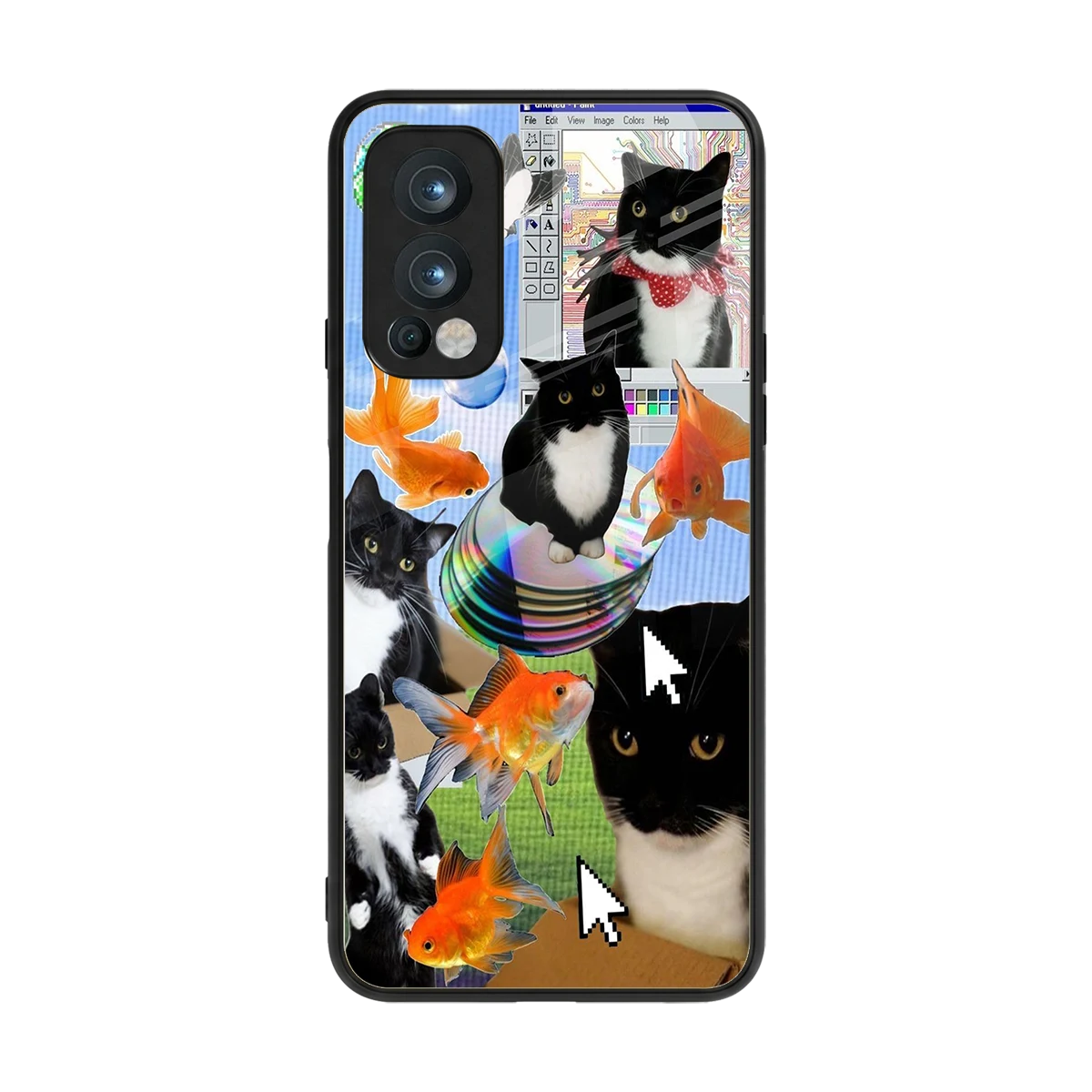 Techno Kitties back phone cover | glass case for oneplus nord 2