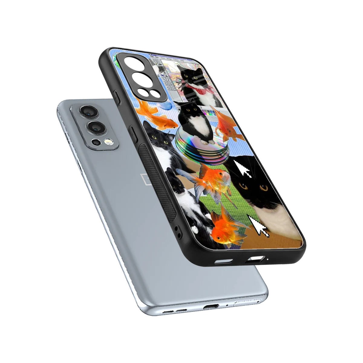 Techno Kitties sleek oneplus nord 2 cover with tempered glass back and TPU edges
