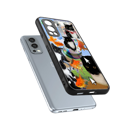 Techno Kitties sleek oneplus nord 2 cover with tempered glass back and TPU edges