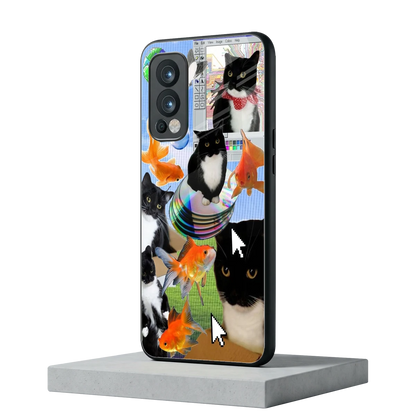 Techno Kitties oneplus nord 2 mobile cover | shockproof glass phone case