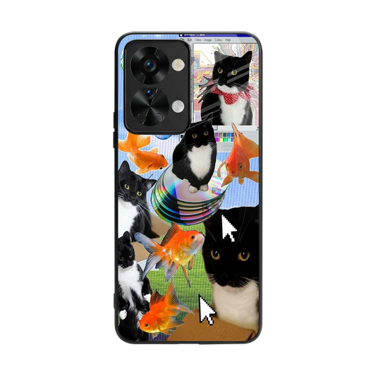 Techno Kitties back phone cover | glass case for oneplus nord 2t
