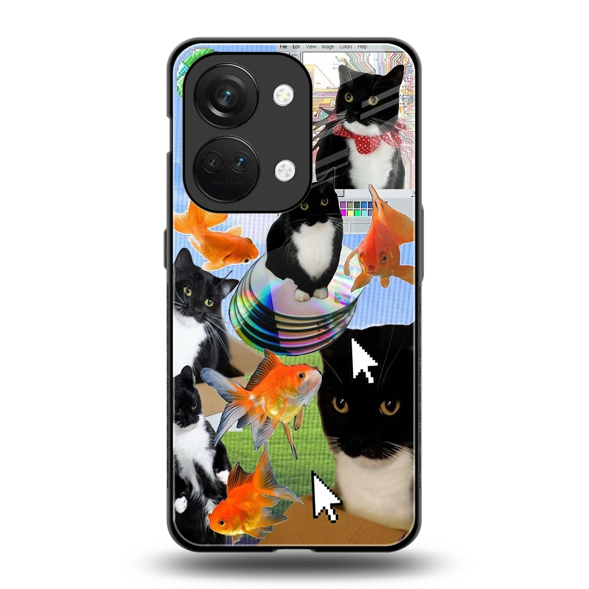 Techno Kitties back phone cover | glass case for oneplus nord 3