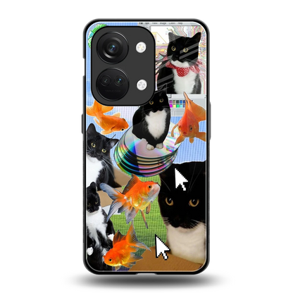 Techno Kitties back phone cover | glass case for oneplus nord 3