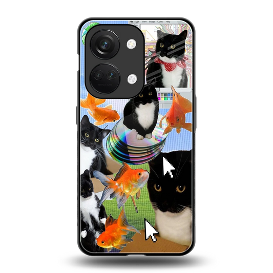 Techno Kitties back phone cover | glass case for oneplus nord 3
