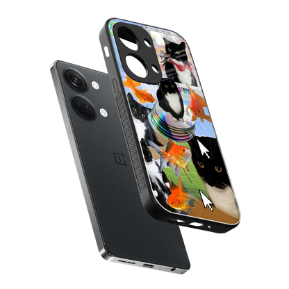 Techno Kitties sleek oneplus nord 3 cover with tempered glass back and TPU edges