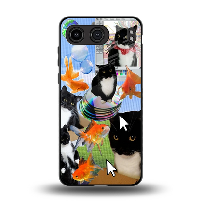 Techno Kitties back phone cover | glass case for oneplus nord 4