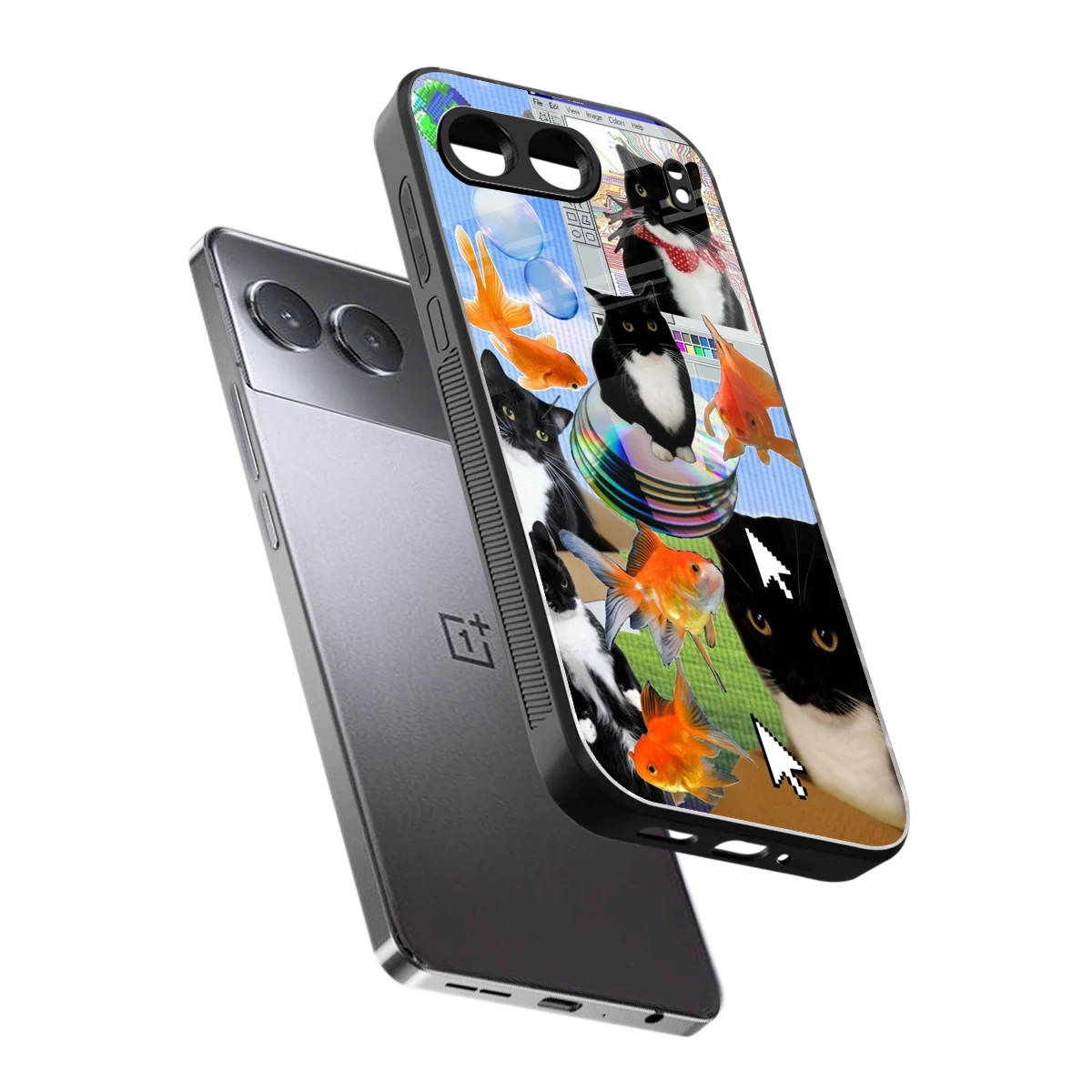 Techno Kitties sleek oneplus nord 4 cover with tempered glass back and TPU edges