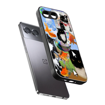 Techno Kitties sleek oneplus nord 4 cover with tempered glass back and TPU edges