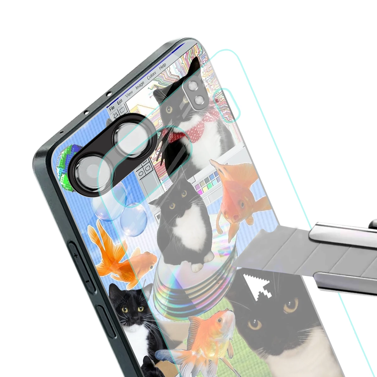 Techno Kitties stylish phone case for oneplus nord 4 | glossy glass and slim fit