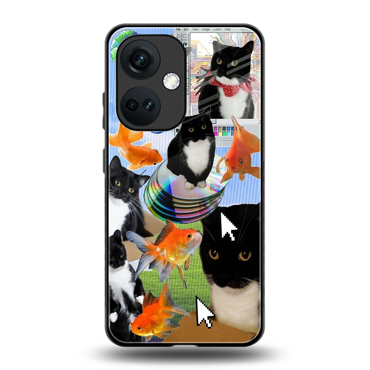Techno Kitties back phone cover | glass case for oneplus nord ce 3