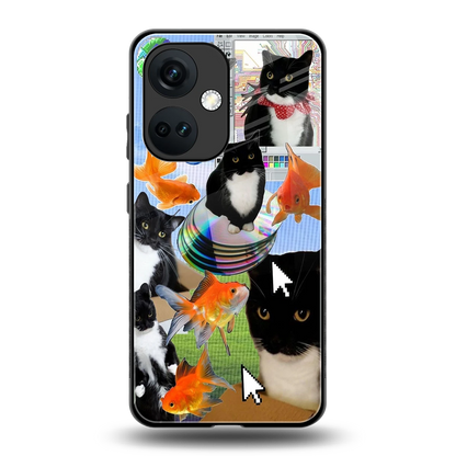 Techno Kitties back phone cover | glass case for oneplus nord ce 3