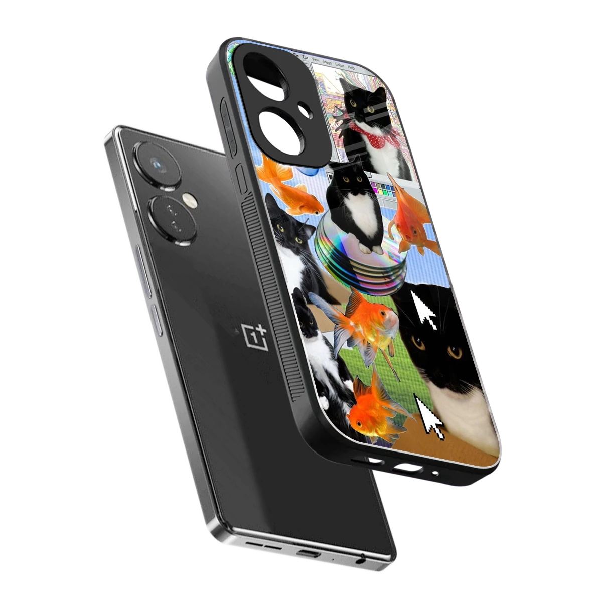 Techno Kitties sleek oneplus nord ce 3 cover with tempered glass back and TPU edges