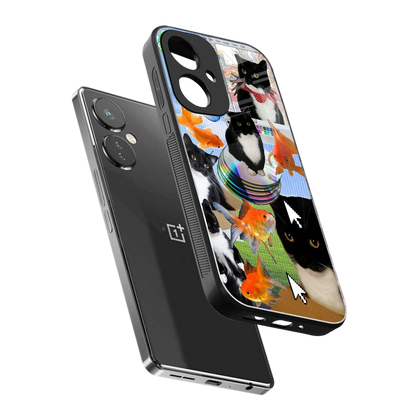 Techno Kitties sleek oneplus nord ce 3 cover with tempered glass back and TPU edges